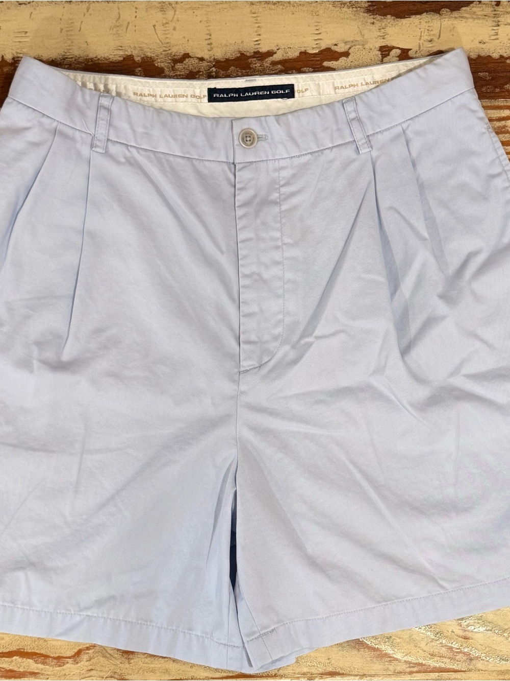 Vintage Women’s Ralph Lauren Golf Chino Shorts Light Blue Pastel- Size 14